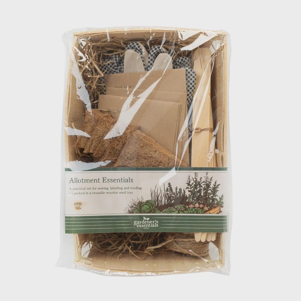 Gardening Gift Set – Allotment Essentials Wooden Seed Tray Hamper