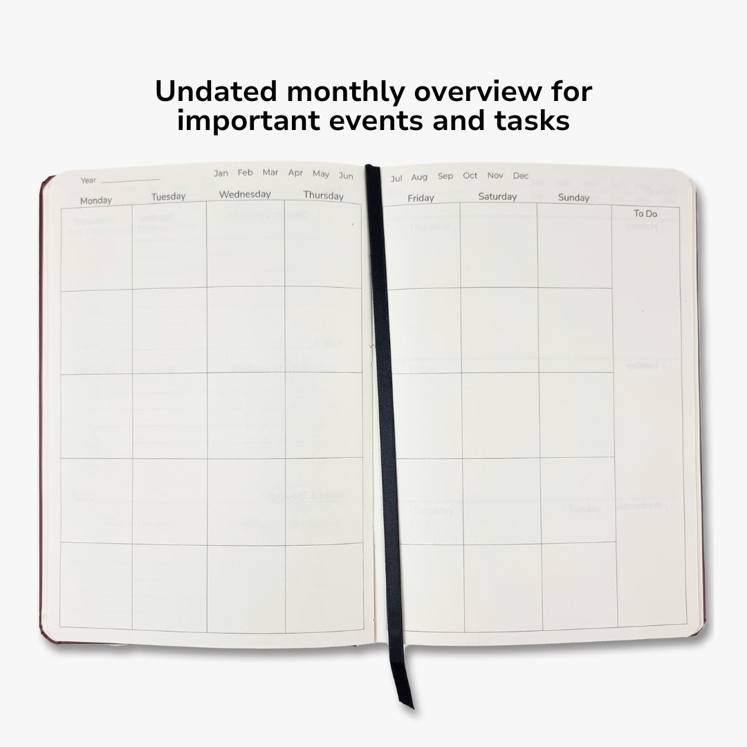 Undated Yearly Productivity Planner - Purple