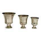 Set of 3 Antique Silver Finish Planters | Reza