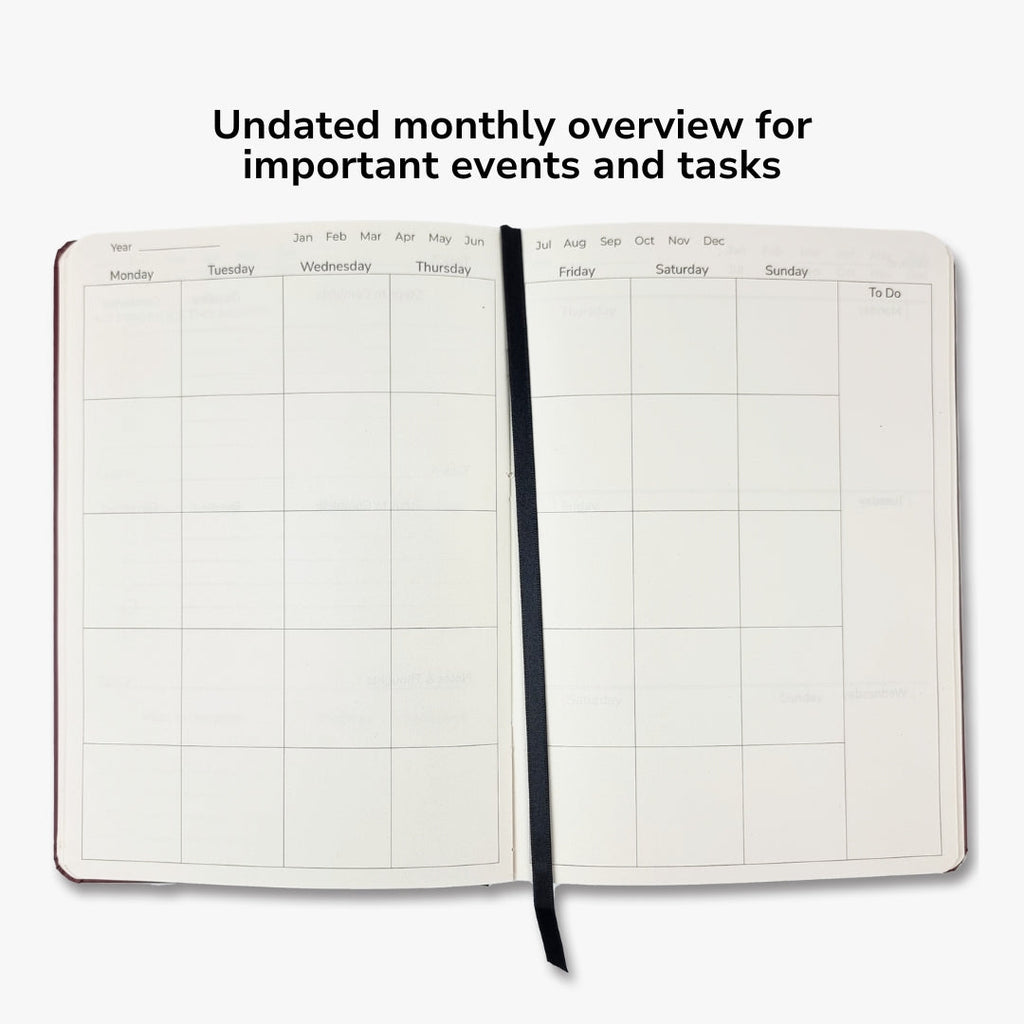 Undated Yearly Productivity Planner - Green