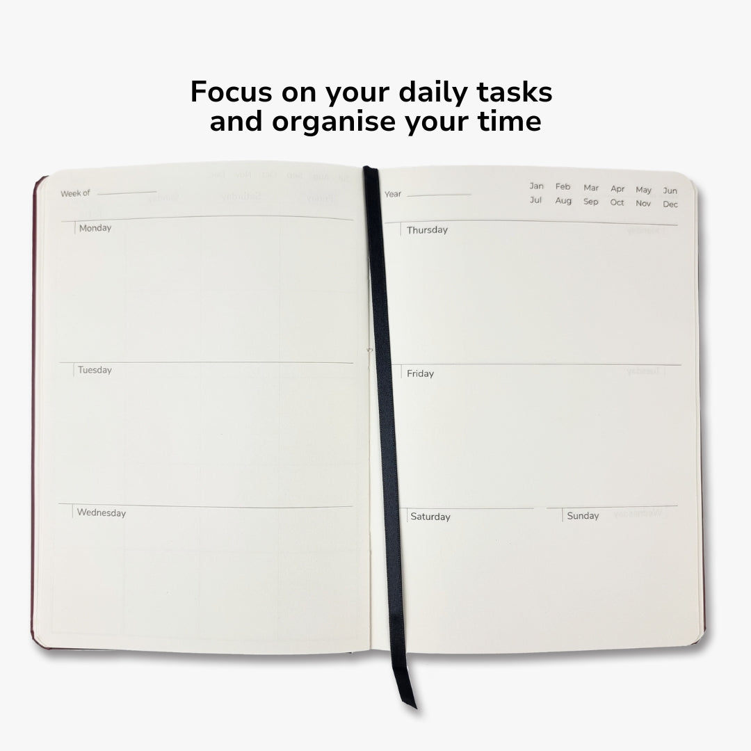 Undated Yearly Productivity Planner - Blue