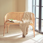 Beige Woven Throw | Bosie Chevron