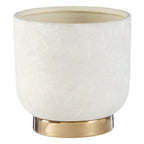 White and Gold Small Ceramic Planter