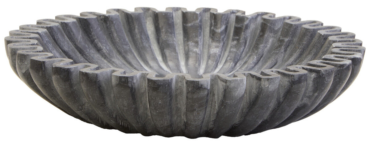 Small Grey Fluted Marble Bowl | Savio