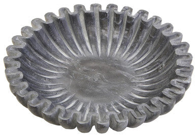 Small Grey Fluted Marble Bowl | Savio