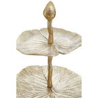 Three Tier Lotus Leaf Golden Cake Stand | Salma