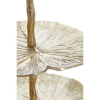 Three Tier Lotus Leaf Golden Cake Stand | Salma