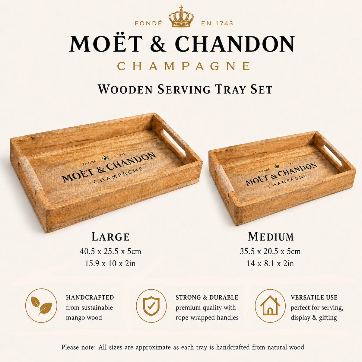 Wooden Serving Trays Moët & Chandon Champagne Serving Tray