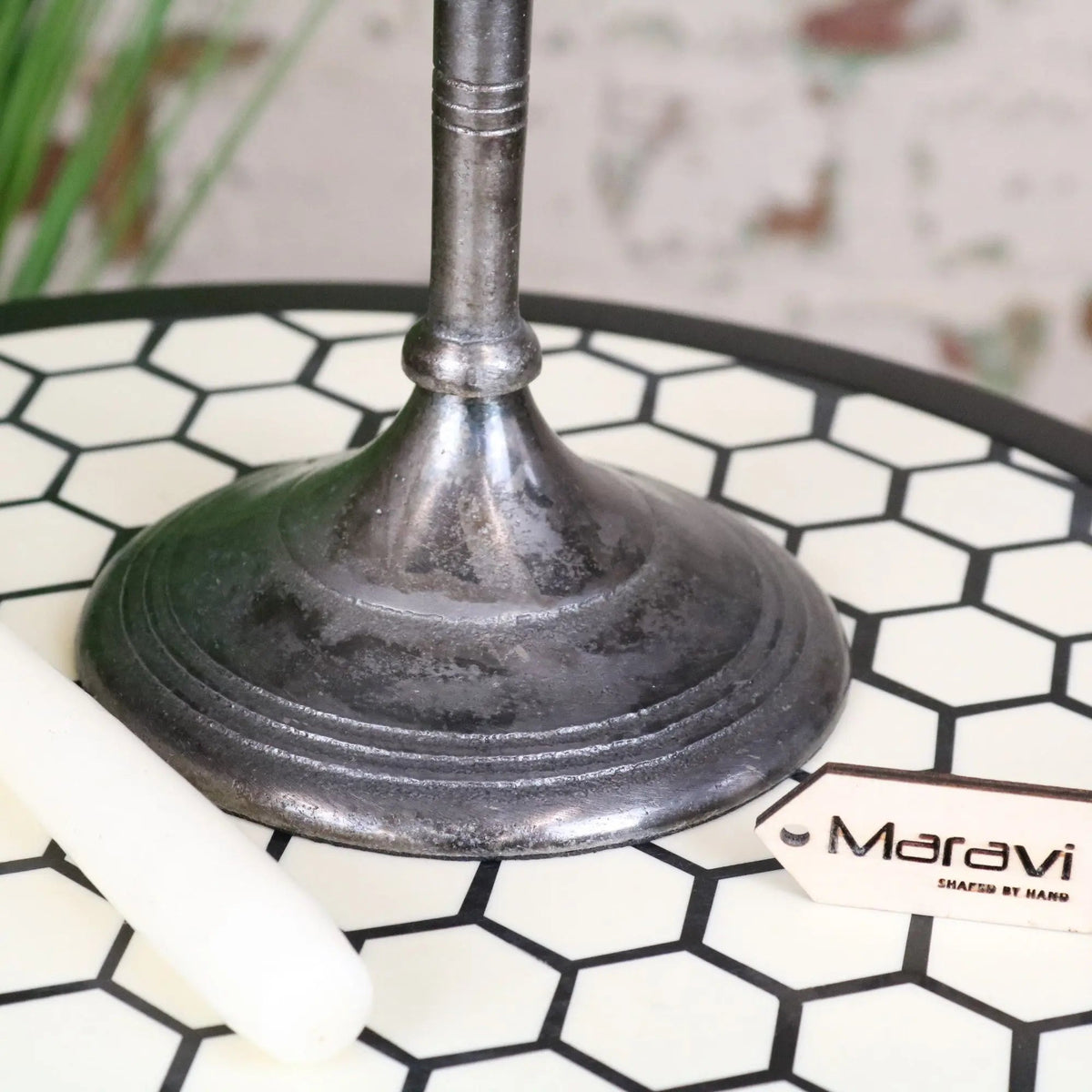 Veeha Candelabra Centerpiece 5 Candle Holder 40cm Gunmetal Silver