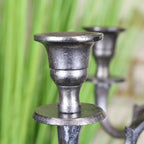 Veeha Candelabra Centerpiece 5 Candle Holder 40cm Gunmetal Silver