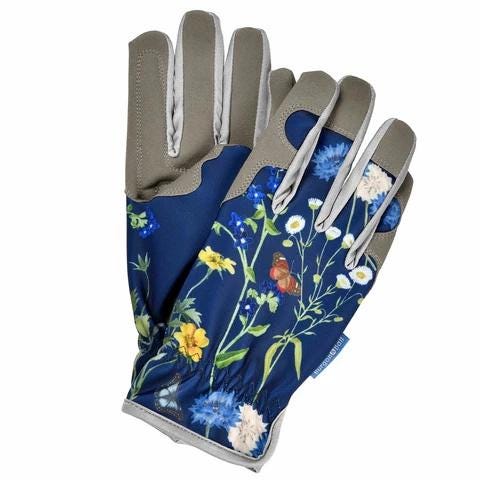 Burgon & Ball RHS British Meadow Gardening Set | Trowel, Fork, Pruner, Gloves