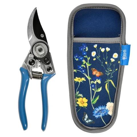 Burgon & Ball RHS British Meadow Gardening Set | Trowel, Fork, Pruner, Gloves