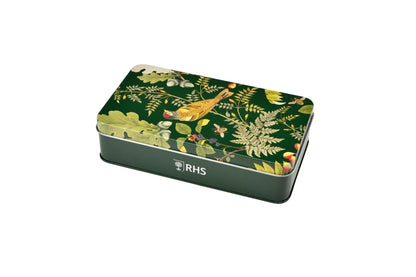 Burgon & Ball RHS Woodland Sowing Potting Tin Set | Gardening Gloves, Scoop, Dibber