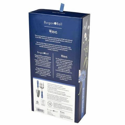 Burgon & Ball RHS British Meadow Trowel Fork Set | Engraved Hardwood Handles, Gift Boxed