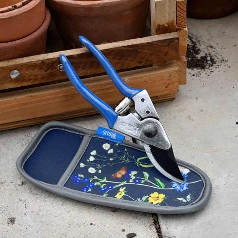 Burgon & Ball RHS British Meadow Gardening Set | Trowel, Fork, Pruner, Gloves