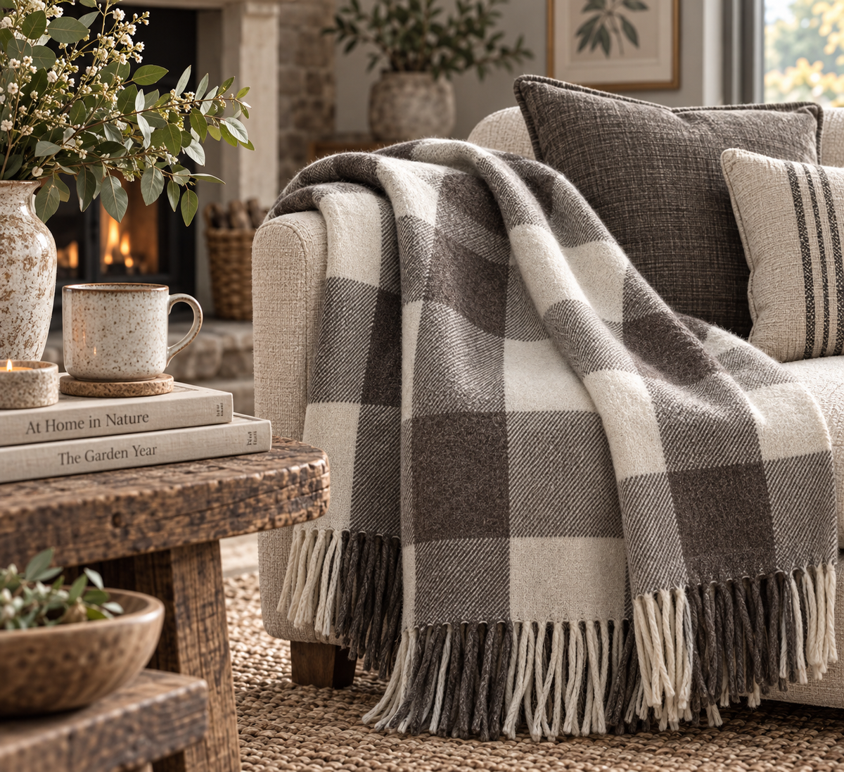 Jacob Check Recycled Wool Blanket