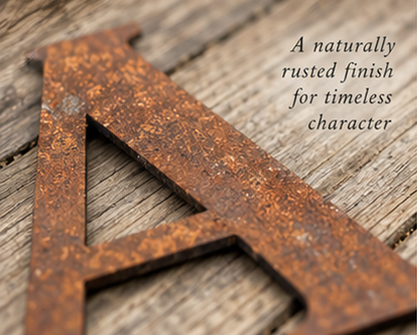 Rustic Metal Letters & Numbers | 5" & 12" Garden & Home Signs